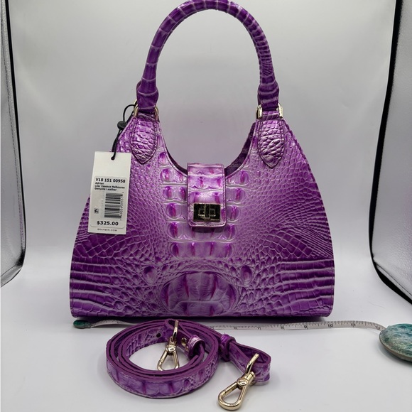 Brahmin Adrian Satchel Lilac Essence Melbourne Leather Bag - Picture 6 of 16
